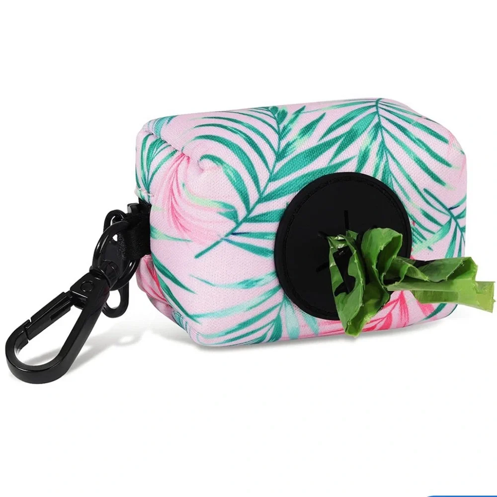 NWOT tropical Doggy Poop bag keychain dispenser